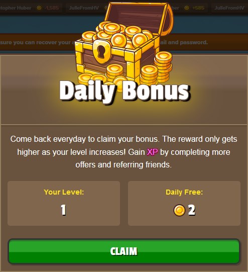 GamerMine Daily Bonus