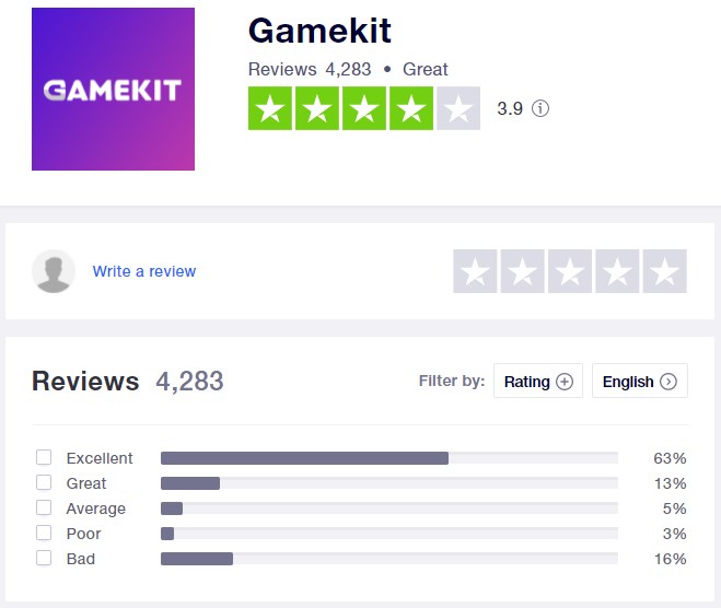 gamekit trustpilot reviews