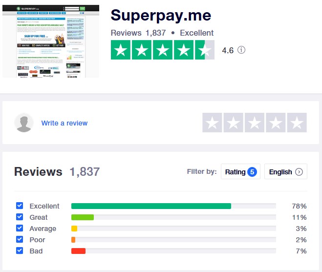 SuperPay.me Trustpilot Reviews