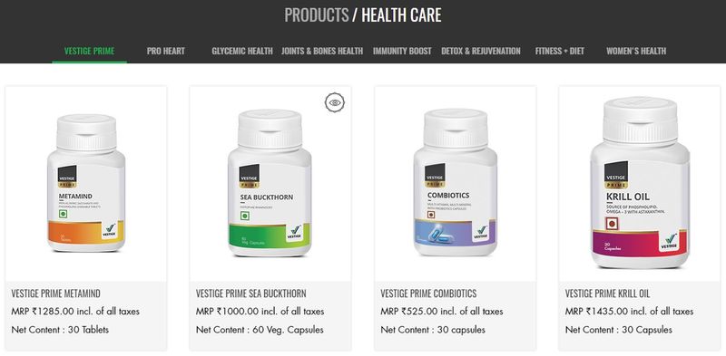 Vestige Health Supplement Products