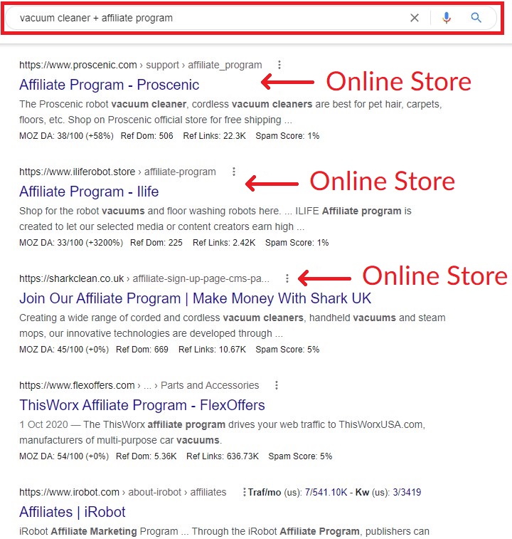 Google search online stores