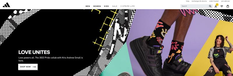 Adidas homepage